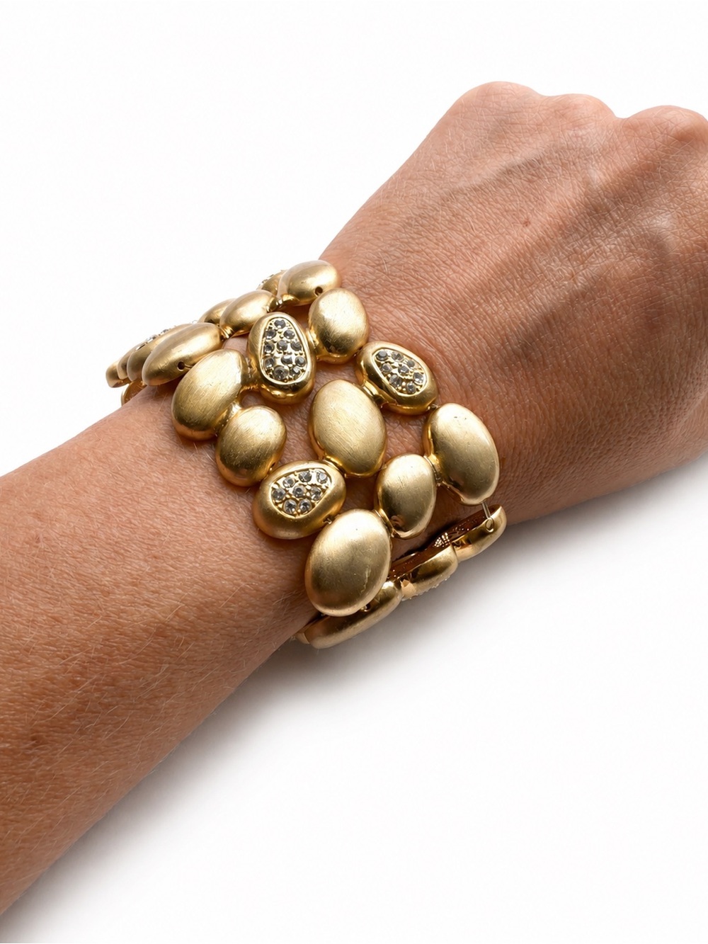 Nordstrom Gold Stretch Bracelet with Crystal Accents